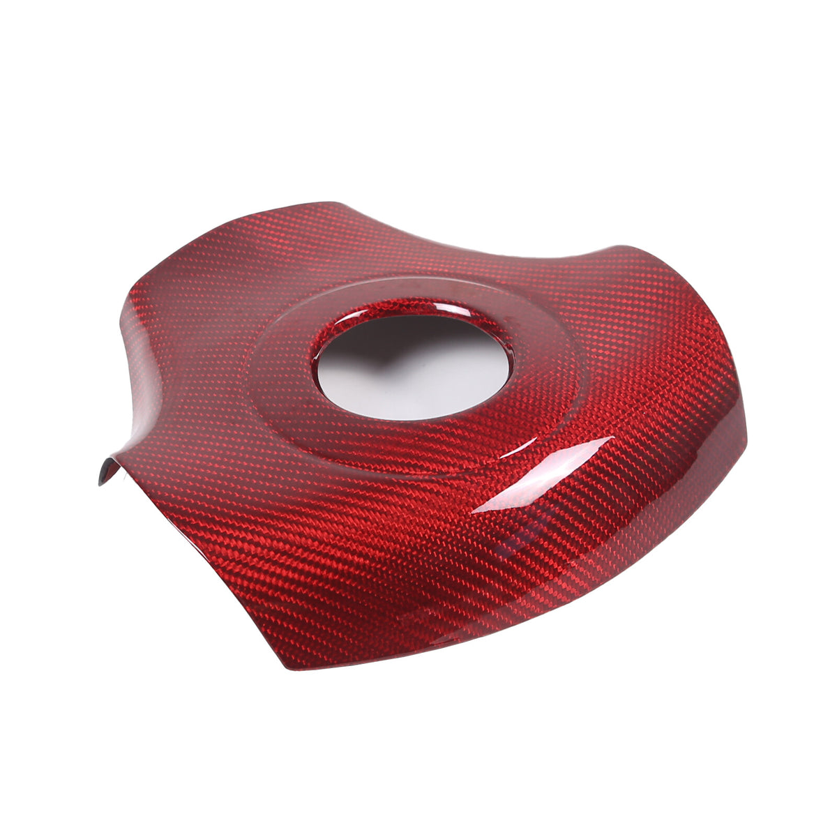 Red Real Carbon Fiber Steering Wheel Center Trim Sticker For Corvette C6 2005-13 3