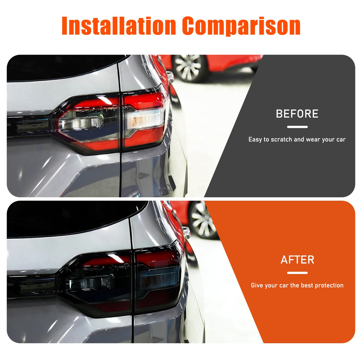Transparent Gray ABS Smoked Tail Light Cover Trim For Honda Pilot 2023-2025 5