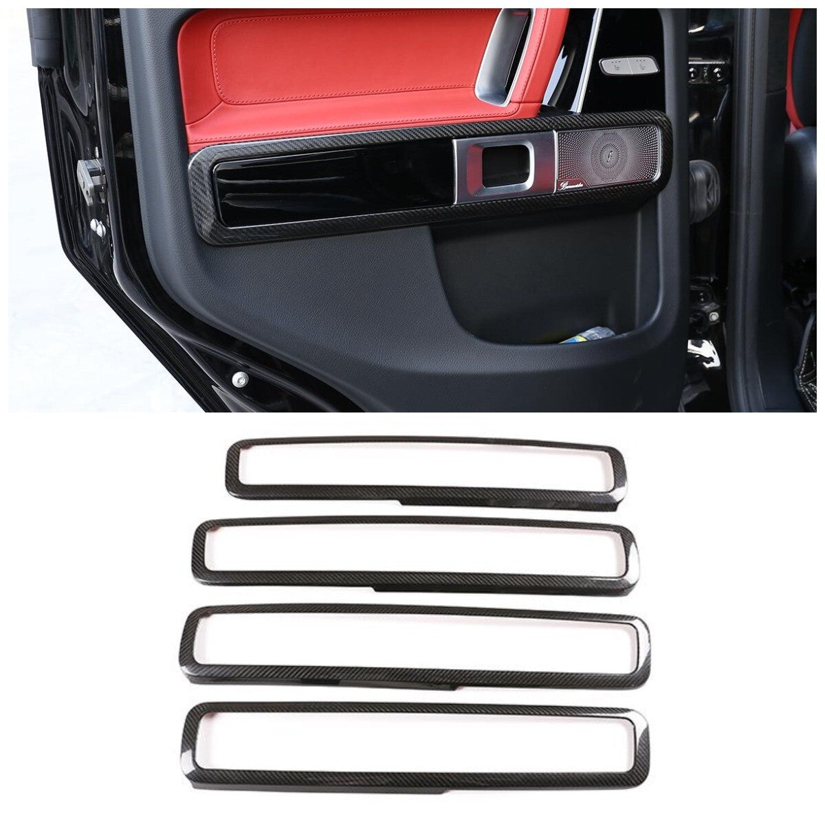 Carbon Fiber Inner Door Frame Trim Cover For Mercedes Benz G Class W463 19-20 1