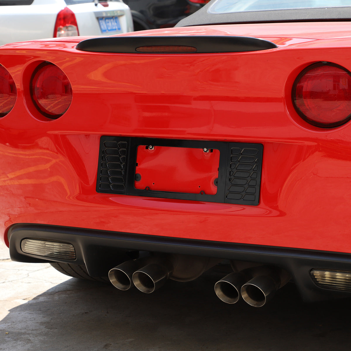 Black Aluminum alloy Rear License Plate Frame Trim For Corvette C6 2005-13 US 2