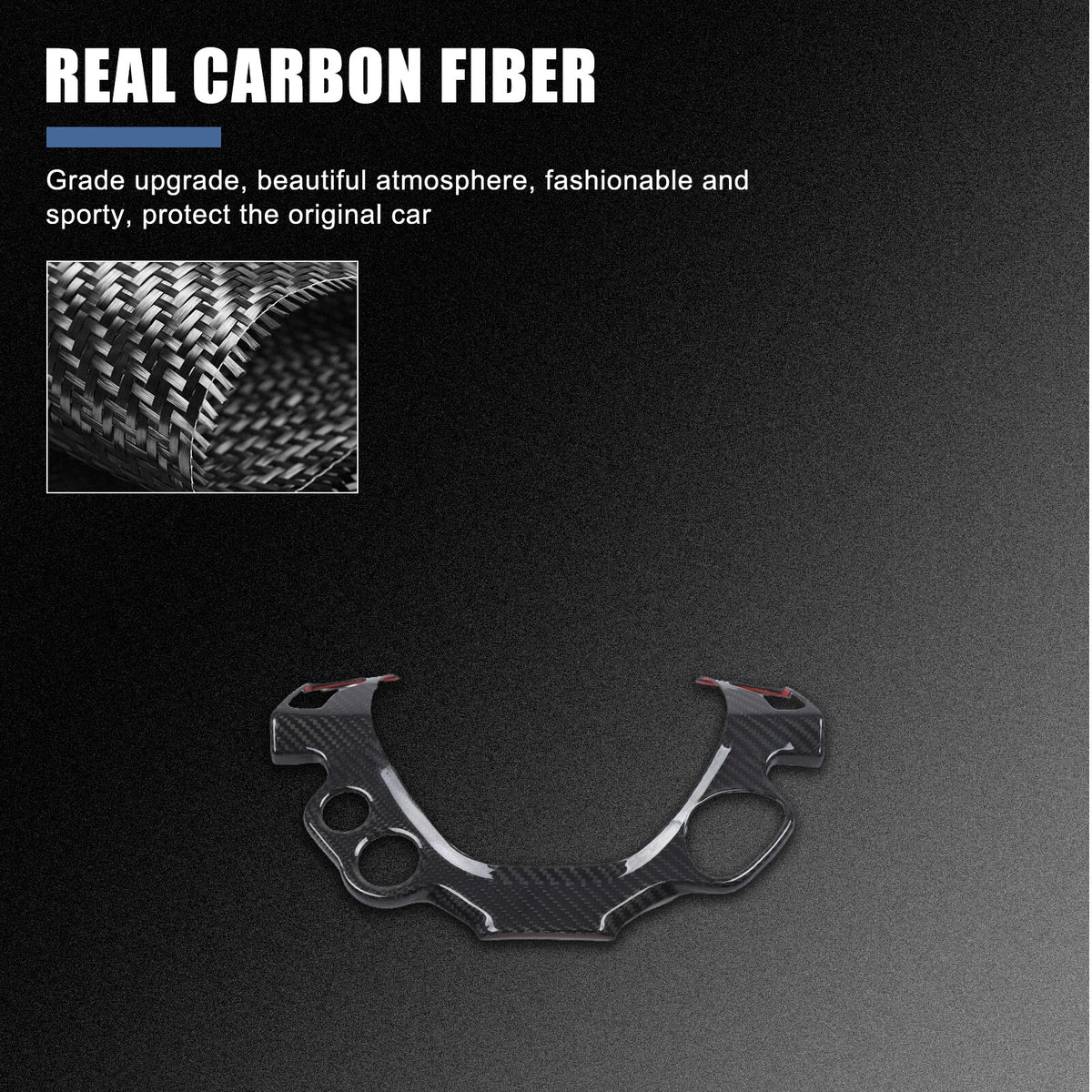 Real Carbon Fiber Steering Wheel Button Frame Trim For Ferrari 458 2011-16 19