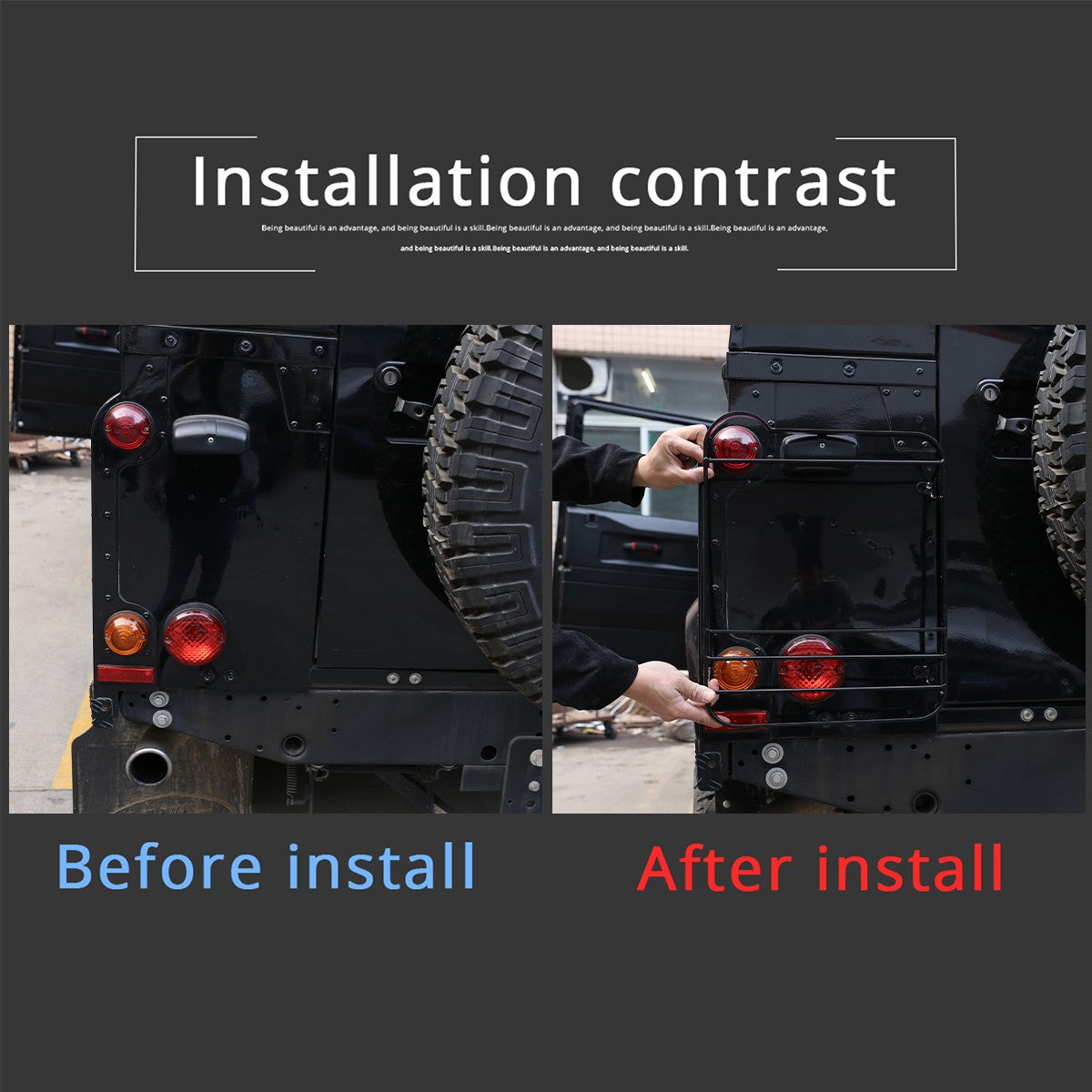 Silver Taillight Lamp Decor Cover Guards For Land Rover Defender L316 2004-2018 15