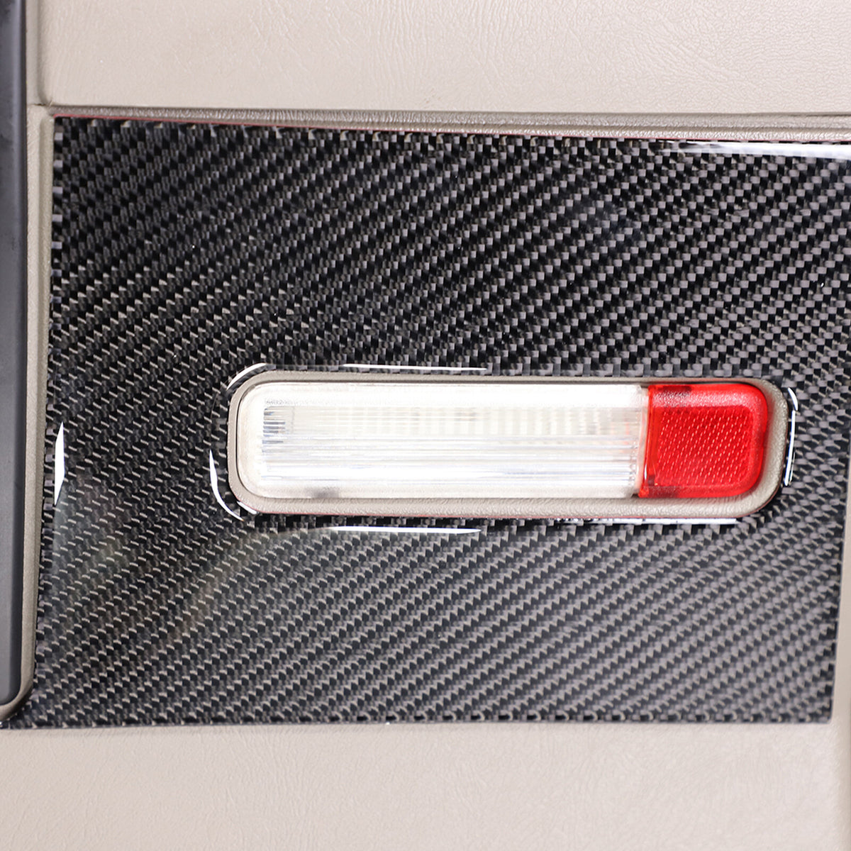 Carbon fiber Door Welcome Lights Panel Trim Sticker For Hummer H2 03-07 4