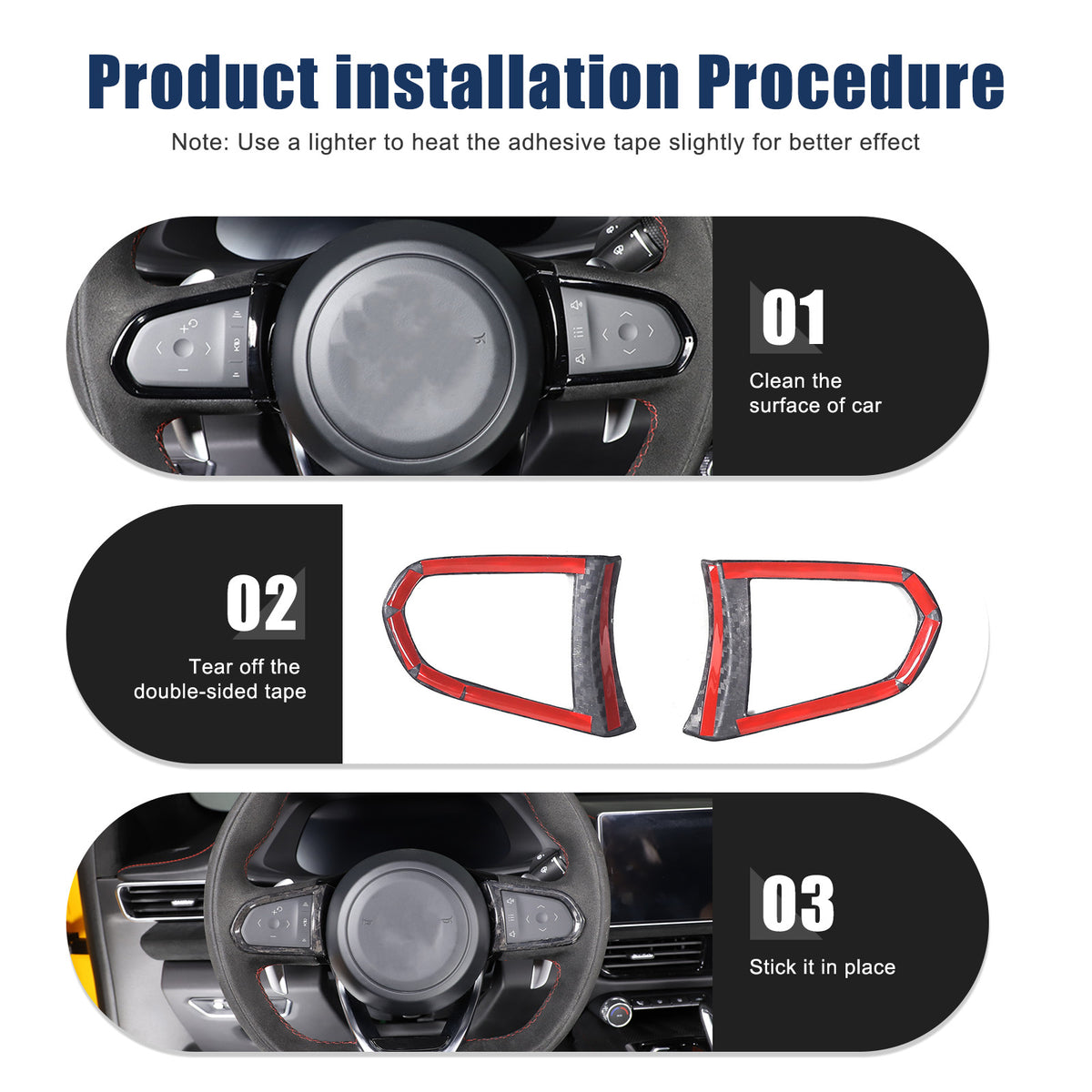 Forged Real Carbon fiber Steering Wheel Button Cover Trim For Lotus EMIRA 21-25 22