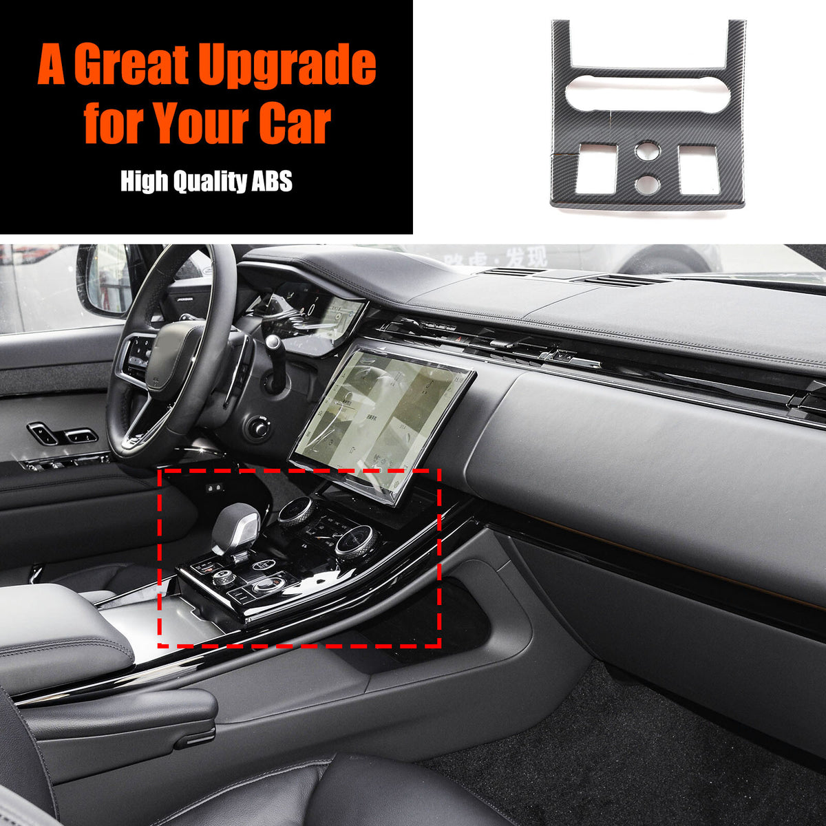ABS Carbon Fiber Center Gear Shift Panel Cover for Range Rover Sport 2023-2024 14