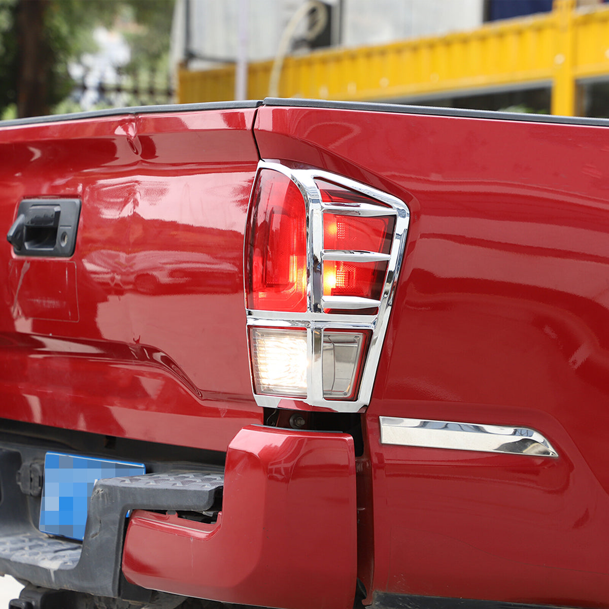 Chrome Silver Rear Taillight Trim Cover Bezel Trim For Toyota Tacoma 2016-23 US 2