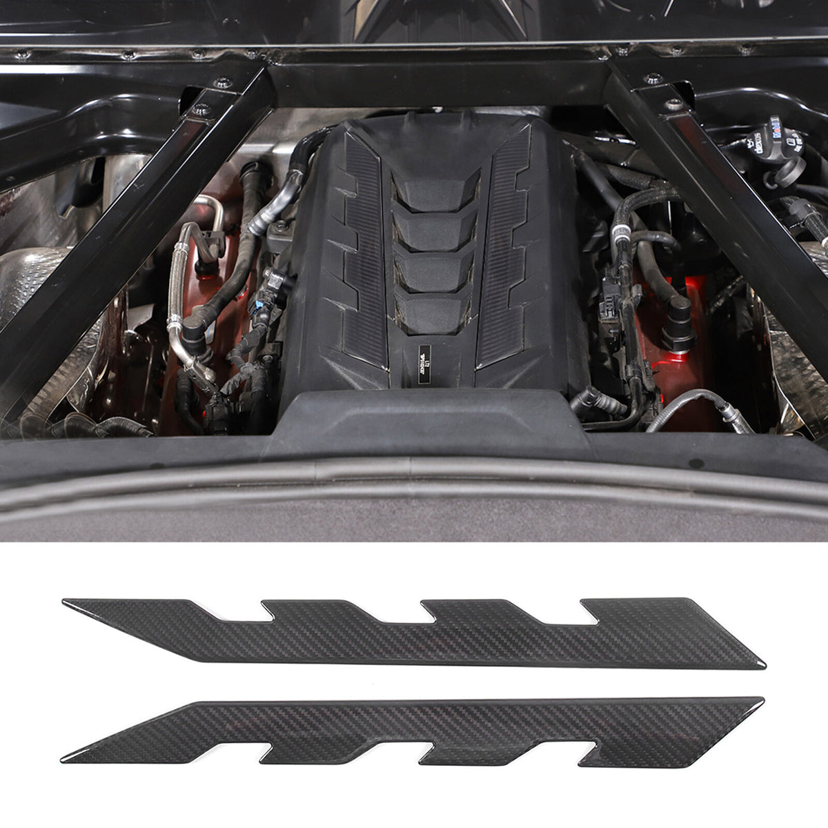 Real Carbon fiber Engine Bay Panel Cover Trim Set For Corvette C8 Coupe 20-26 17