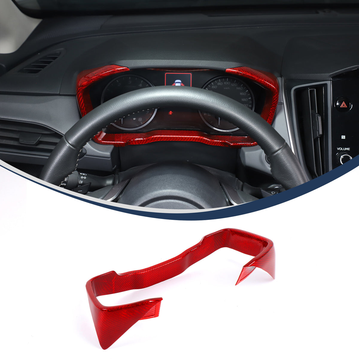 Red Real Carbon Fiber Center Dashboard Trim For Subaru Crosstrek 24+ 17