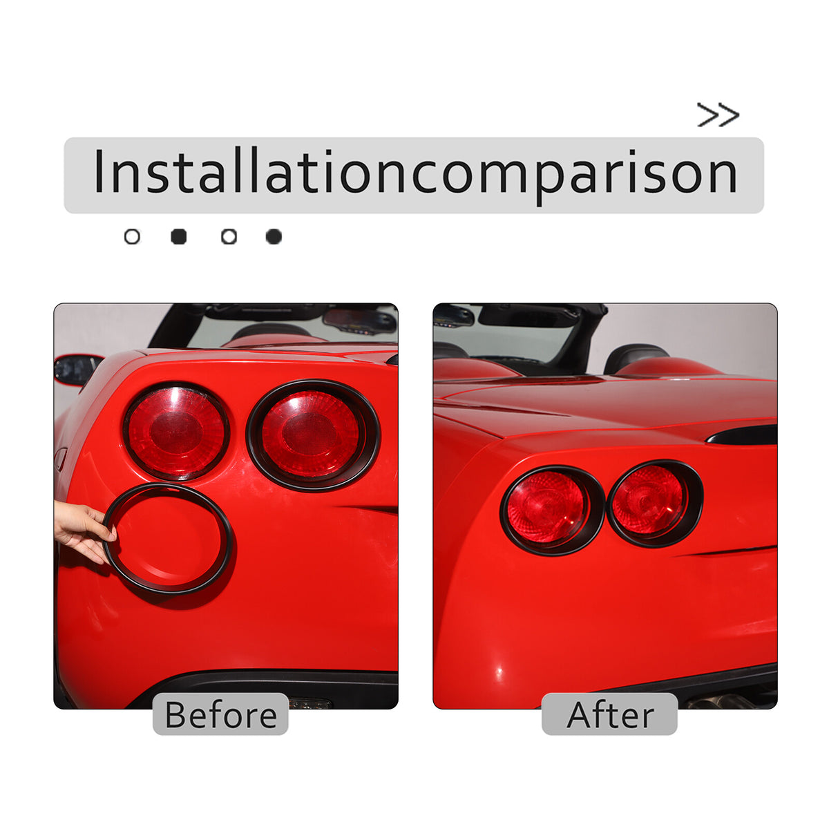 Matte Black Tail Light Lamp Cover Trim Ring Overlay For Corvette C6 2005-2013 19