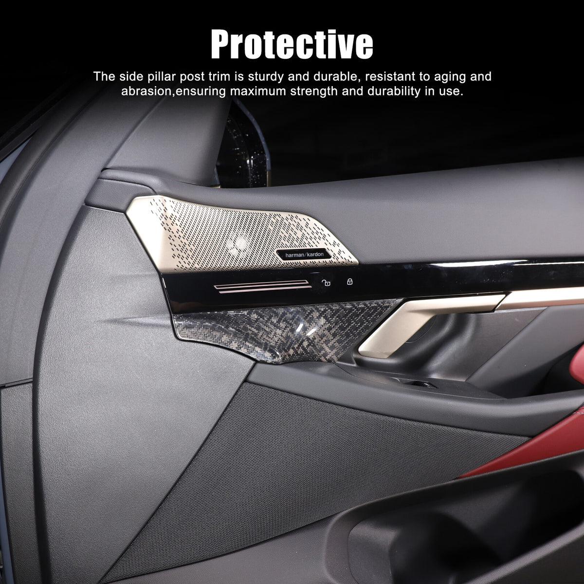 X Style Real Carbon Fiber Inner Front door Cover Trim For BMW 5 Series G60 2024+ 3