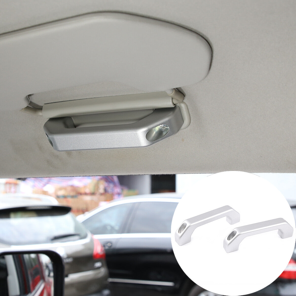 Silver Alloy Car Roof Grab Handle Cover Trim For Toyota FJ Cruiser 07-21 US 1