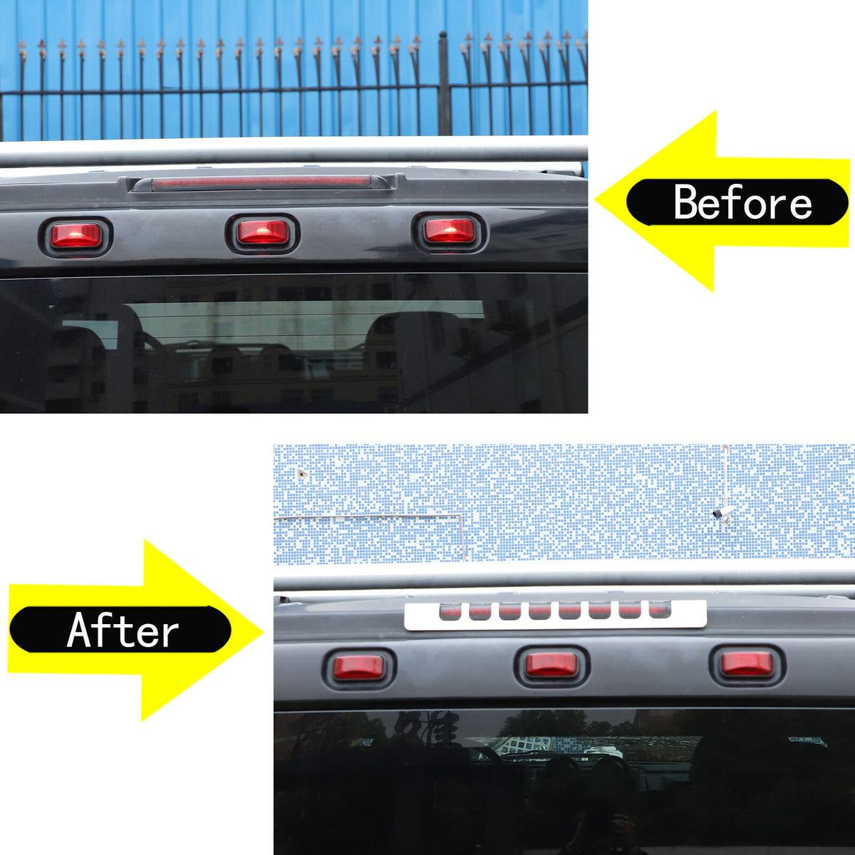 Silver Alloy 3rd High Mount Brake Light Trim Cover For Hummer H2 2003-2009 US 4