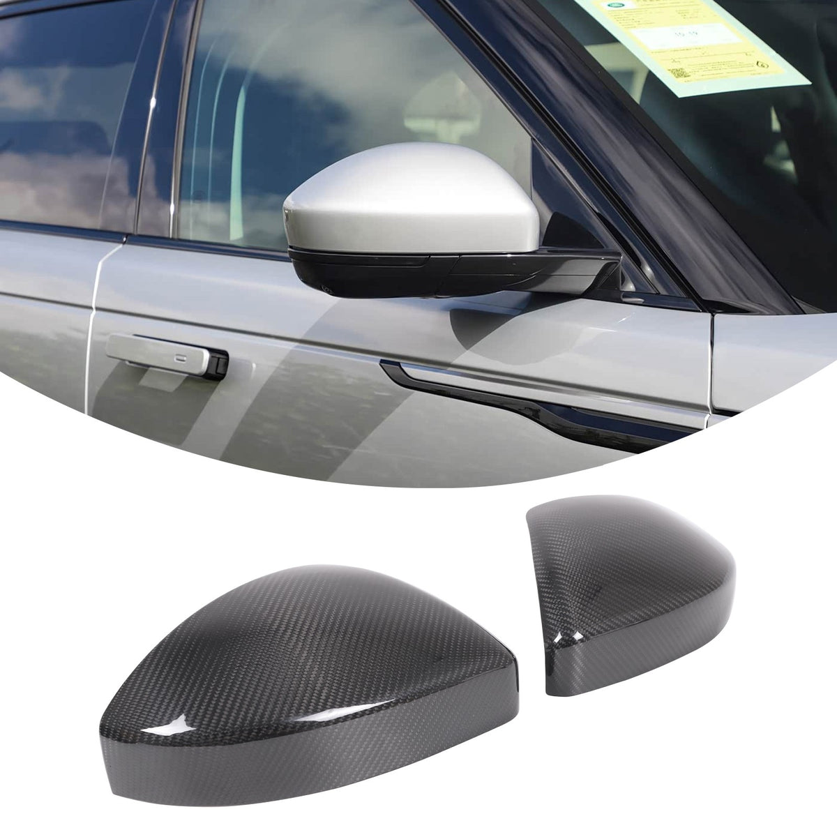 Real Carbon Fiber Side Mirror Cover For LR Range Rover Evoque 2014-2020 2