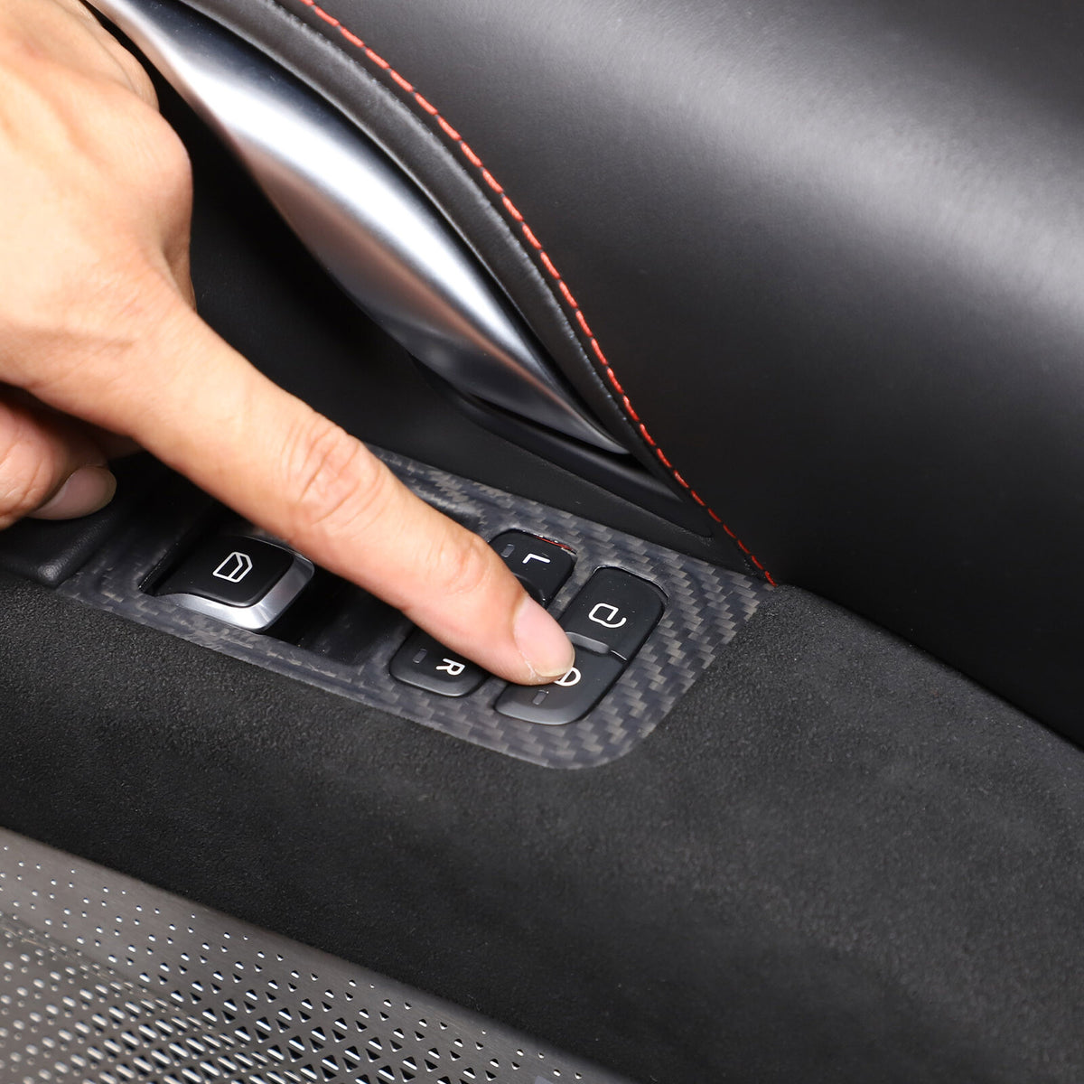 Matte Real Carbon fiber Window Lift Switch Button Trim For Lotus EMIRA 2021-2025 8