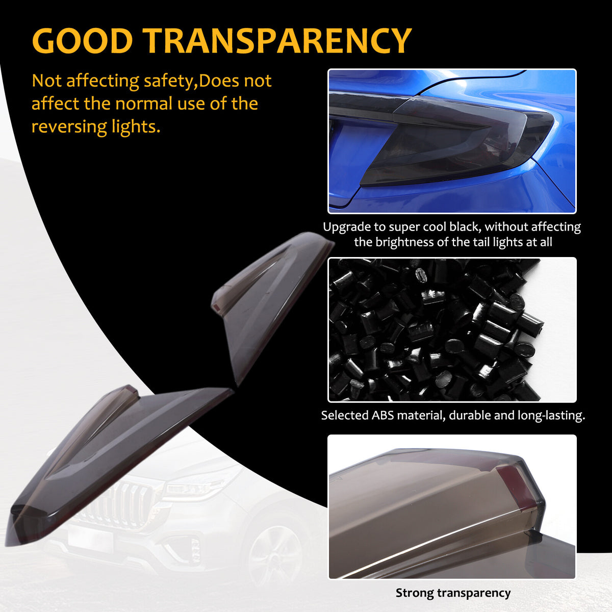 Smoked Tail Light Cover Rear Light Guards Trim Set For Subaru WRX 2022-2024 5