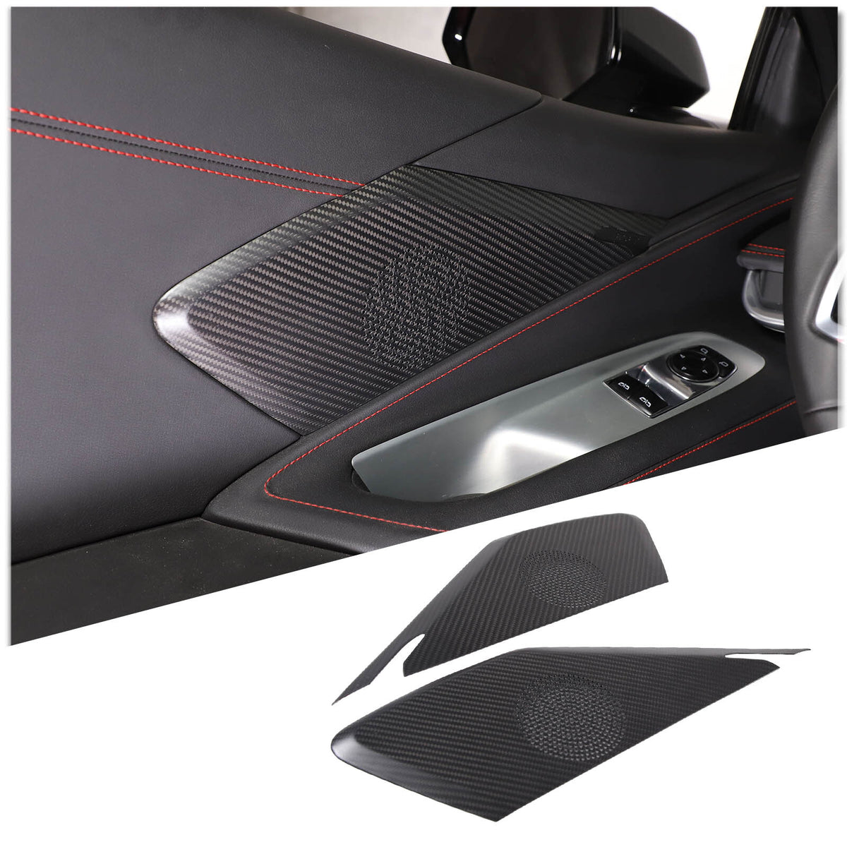 Matte Real Carbon Fiber Interior Exterior Trim Cover For Corvette C8 2020-25 112