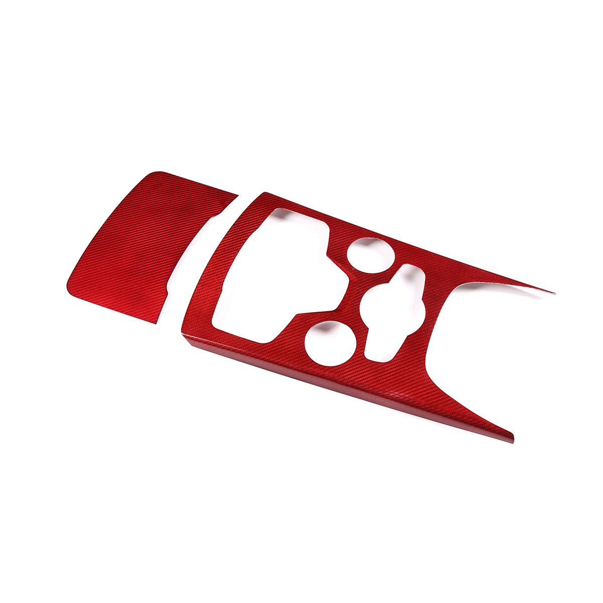 Red Real Carbon Fiber Large Gear Shift Panel Trim For Alfa Romeo Stelvio 2020-23 8