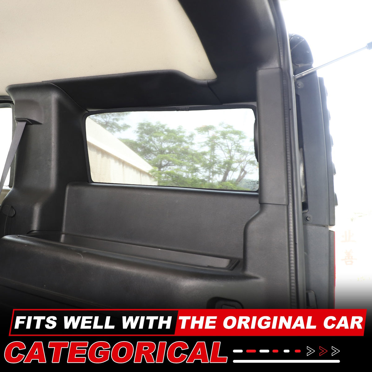 Black Rear Tailgate Window Mesh Screen Sun Shade Cover For Hummer H2 2003-2009 10