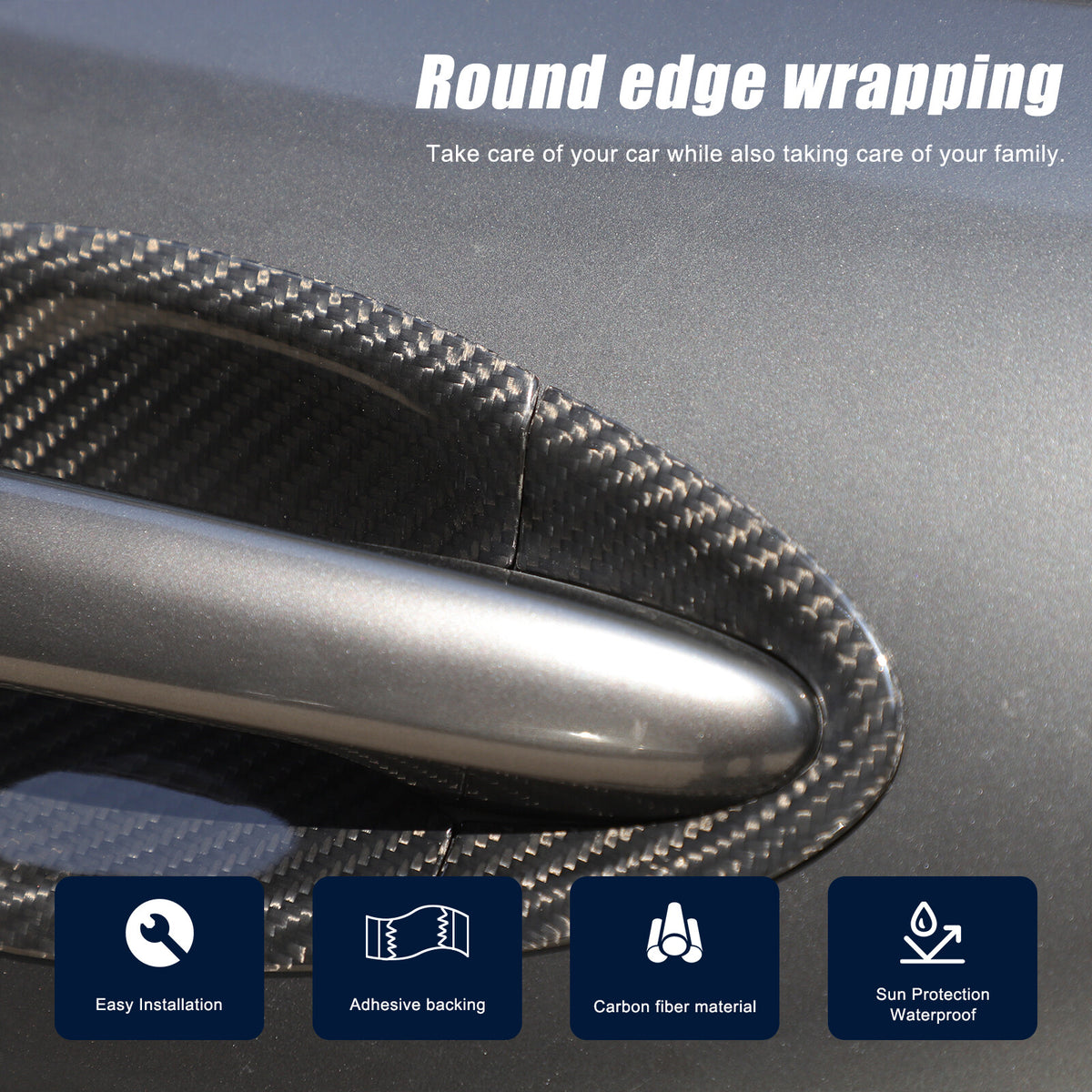 Real Carbon Fiber Exterior Outer Door Bowl Trim For Mazda MX-5 Miata 2016-2025 12