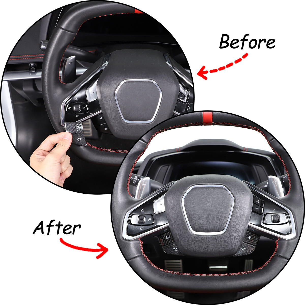 Real Dry Carbon Fiber Full Interior Center Set Trim Kit For Corvette C8 20-25 US - Styles 51-55 63