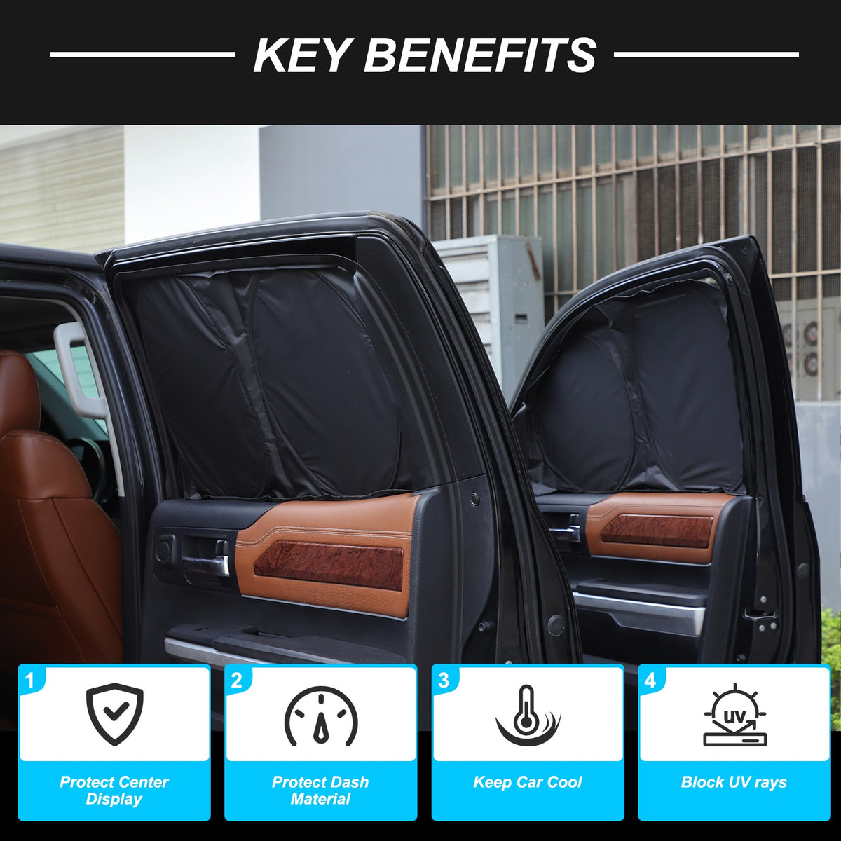 Memory Car Full Window Sunshade Cover Shades Sun Visor For Toyota Tundra 2007-21 12