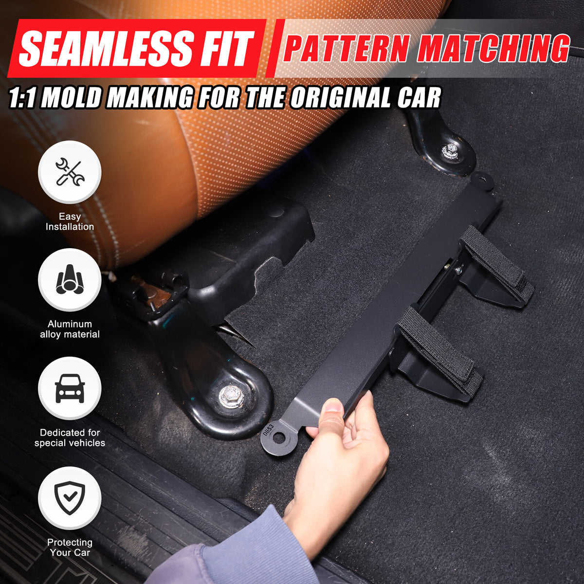 Black Aluminum Passenger Seat Fire Extinguisher Bracket For Toyota Tundra 07-21 10