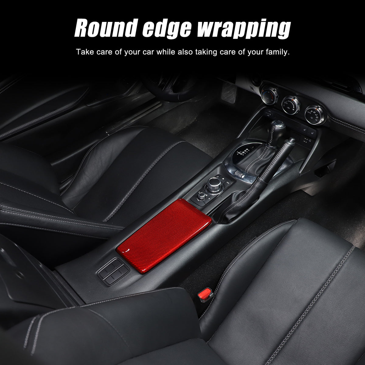 Real Carbon Fiber Center Console Armrest Box Cover Trim For Mazda MX-5 Miata 16+ 9