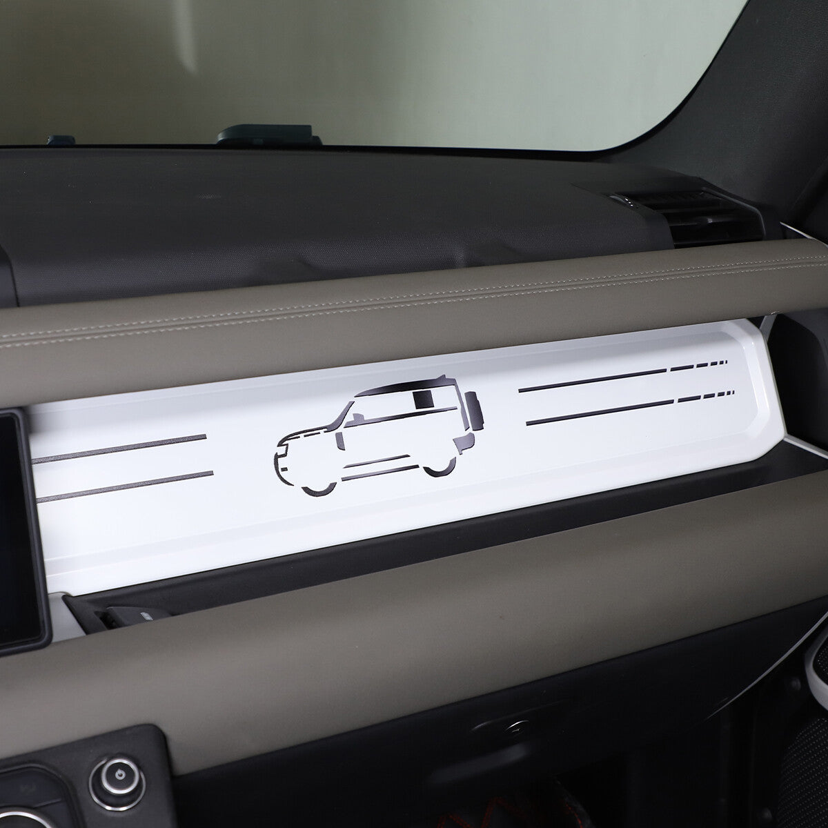 ABS Car Graphic White Dashboard Trim Kits For Land Rover Defender 90 110 2020-23 5