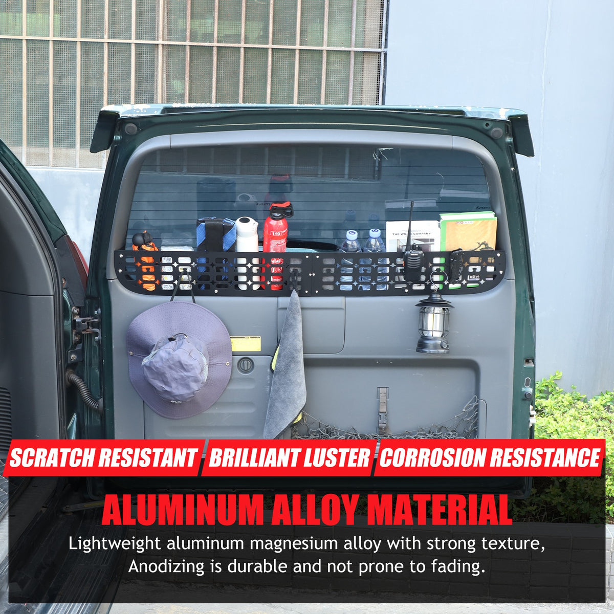 Rear Window Storage Barrier Molle Panel For Toyota Prado 2003-2009 12