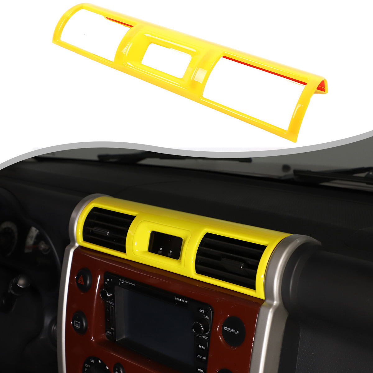 Yellow ABS Interior Center Console Trim Cover for Toyota FJ Cruiser 2007-2021 55