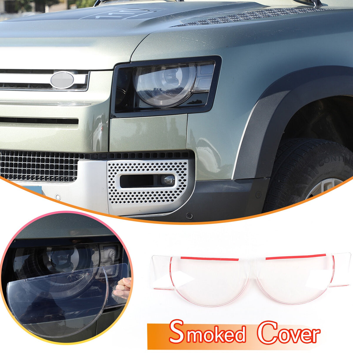 Smoked Clear Tail Light Cover Blackout Trim For LR Defender 90 110 L663 20-22 1