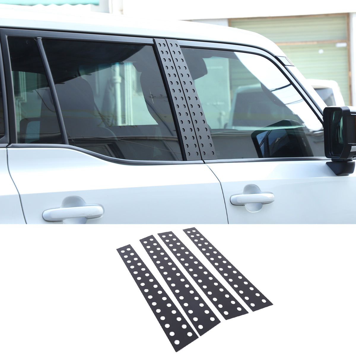 Black Alloy Window Center Pillar Trim Panel For Toyota Land Cruiser LC250 24+ 3