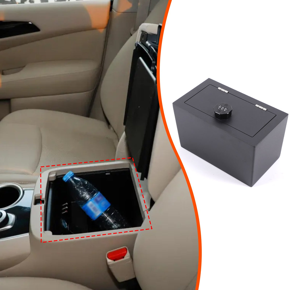 Center Console Safe Gun Storage Lock Box W/ Tray For Nissan Pathfinder 2013-18 11