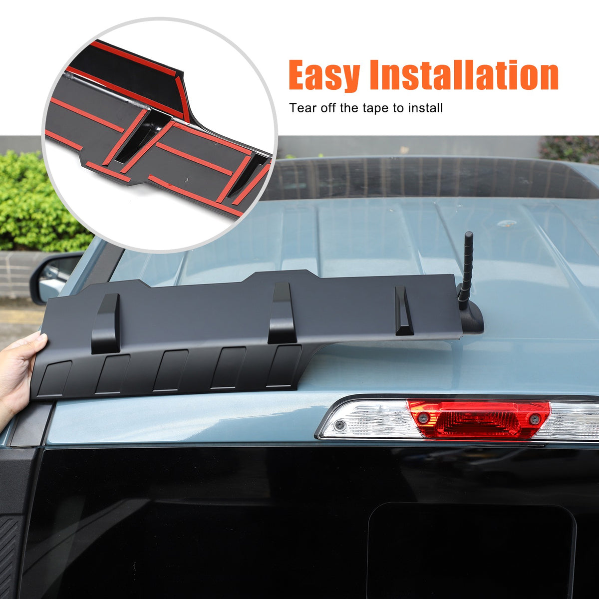 Matte Black ABS Roof Rear Spoiler Trim For Ford Maverick 2022+ US 15