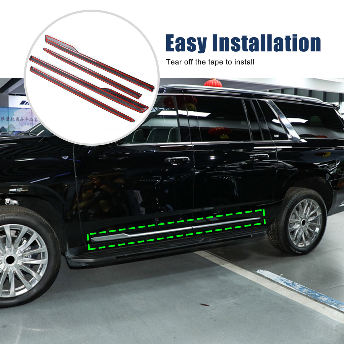 Car Door Panel Body Side Cover Trims Accessories For Cadillac Escalade 2021 10