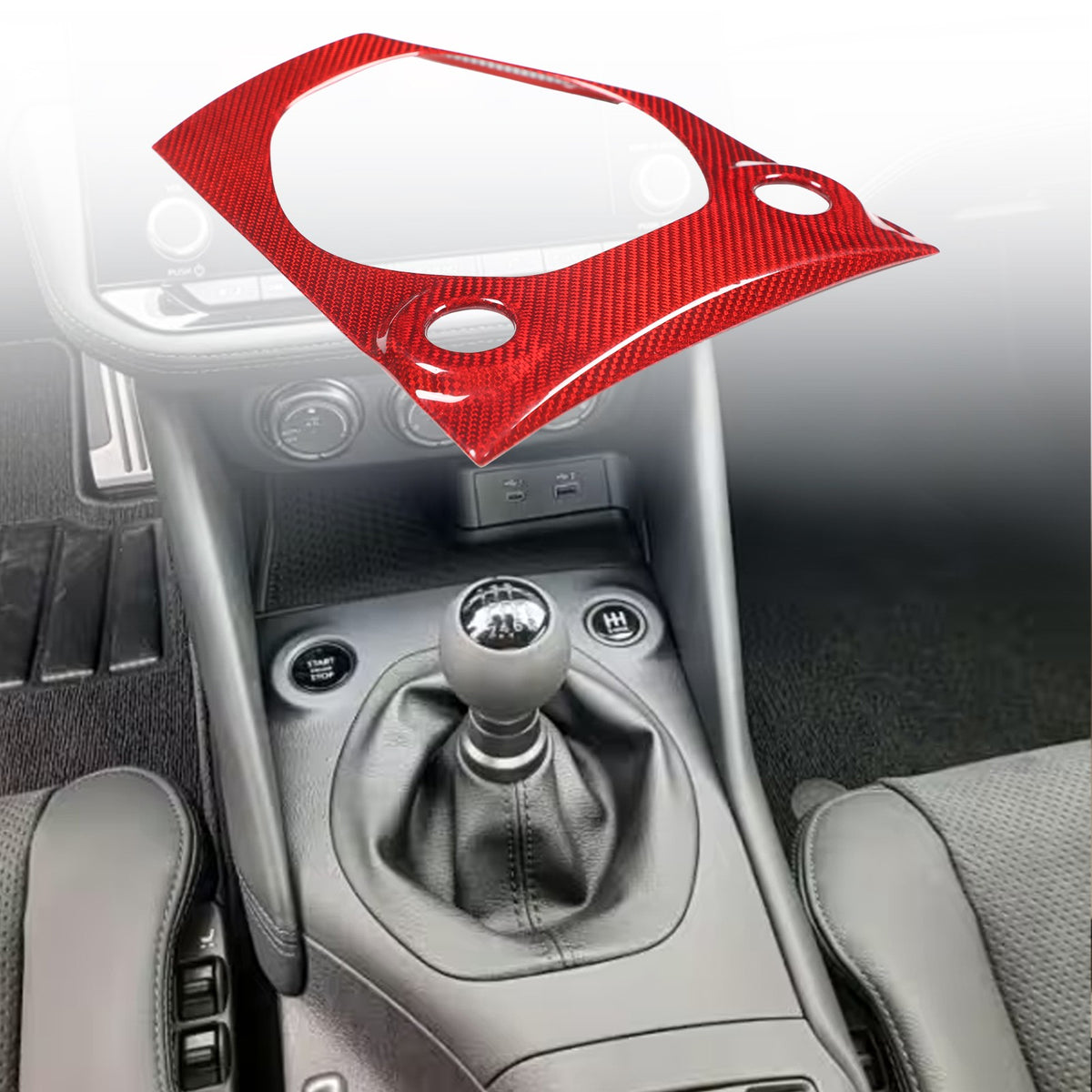Red Real Carbon Fiber Interior Center Console Trim For Nissan Z 400Z RZ34 2023+ 28