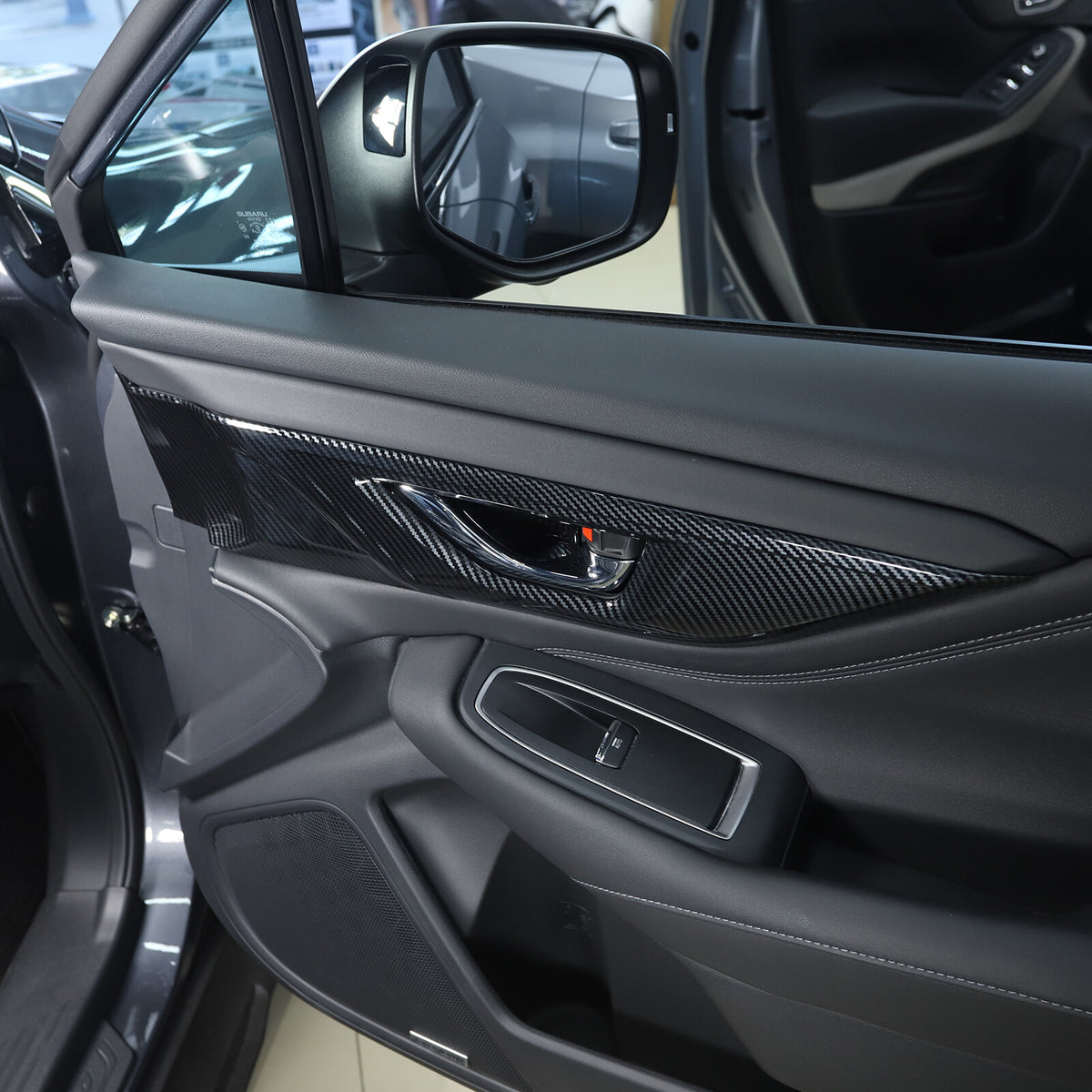 For Subaru Outback BT 2021-2023 Carbon Fiber Inner Door Handle Cover Trim Frame 10
