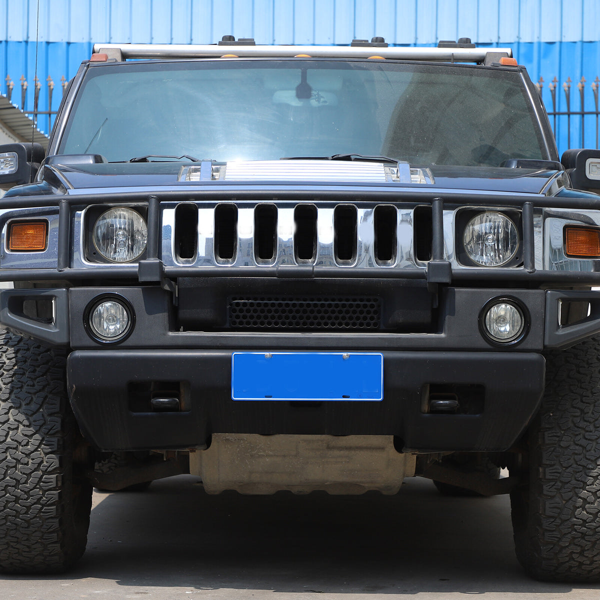 Glossy Piano Black Front Bumper Exterior Trim Cover Set For Hummer H2 2003-2009 - Styles 6-10 10