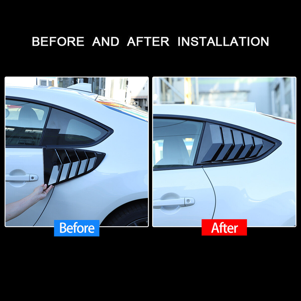 Black Rear Window Louvers Shutters Cover Trim For Toyota 86/Subaru BRZ 2022 5