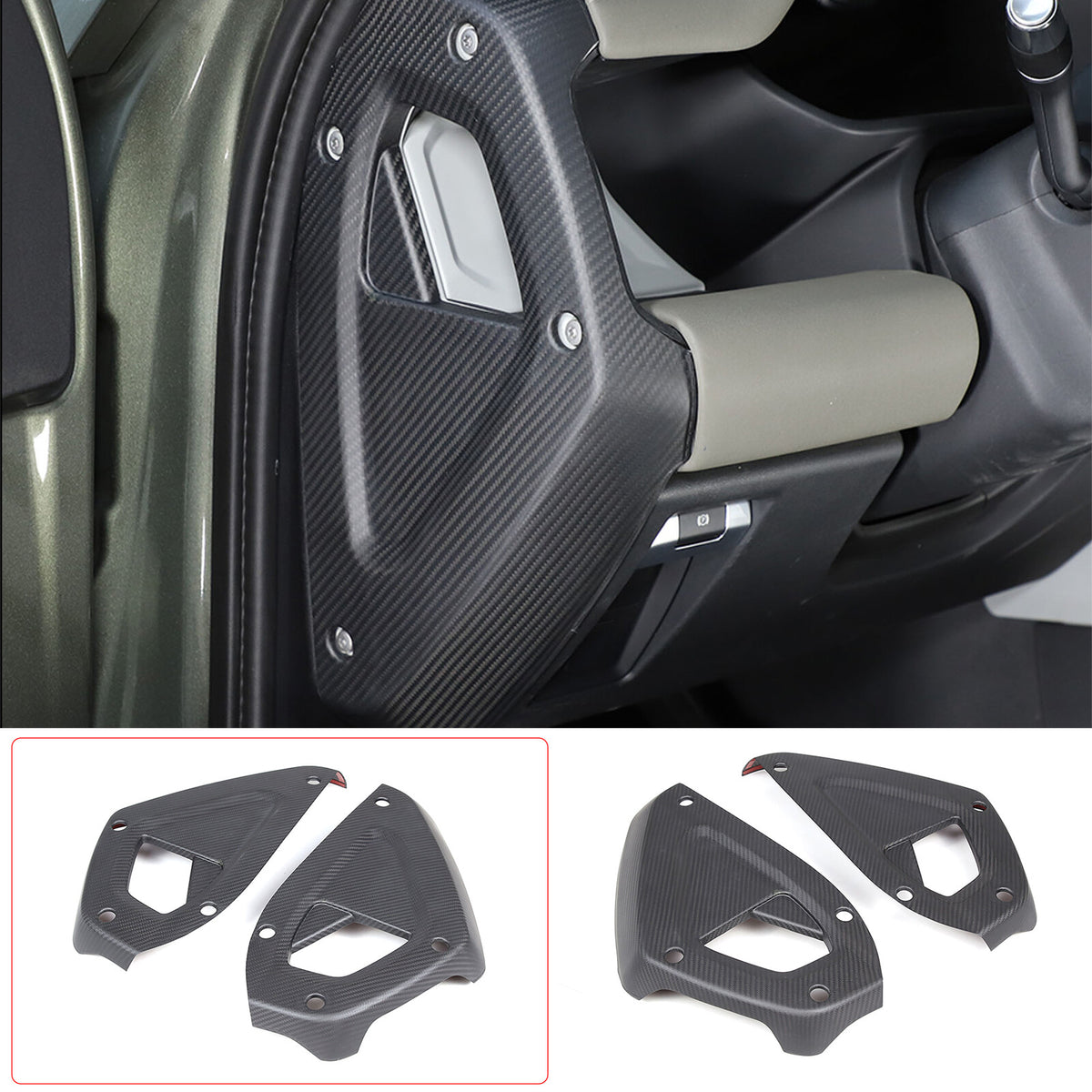 Matte Real Carbon Fiber Dashboard Sides Panel Trim For Land Rover Defender 20-23 10