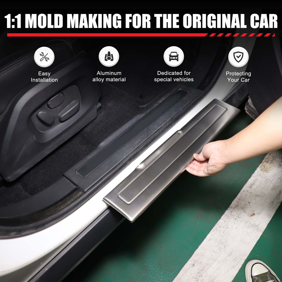 Silver Interior Door Sill Guard Protector Cover For Range Rover Evoque L538 17