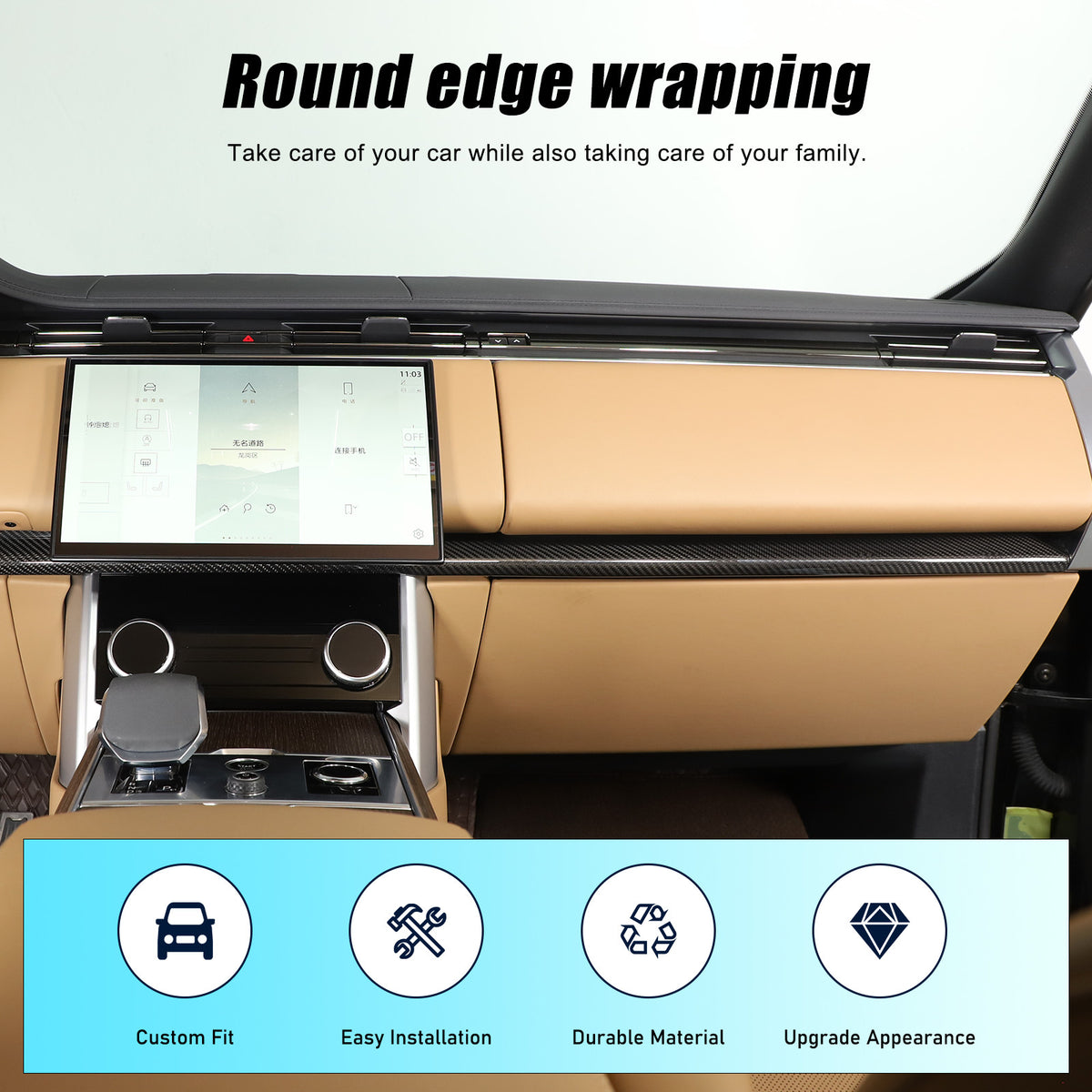 Real Carbon Fiber Dashboard Panel Cover Trim For LR Range Rover Vogue 2023-2024 8