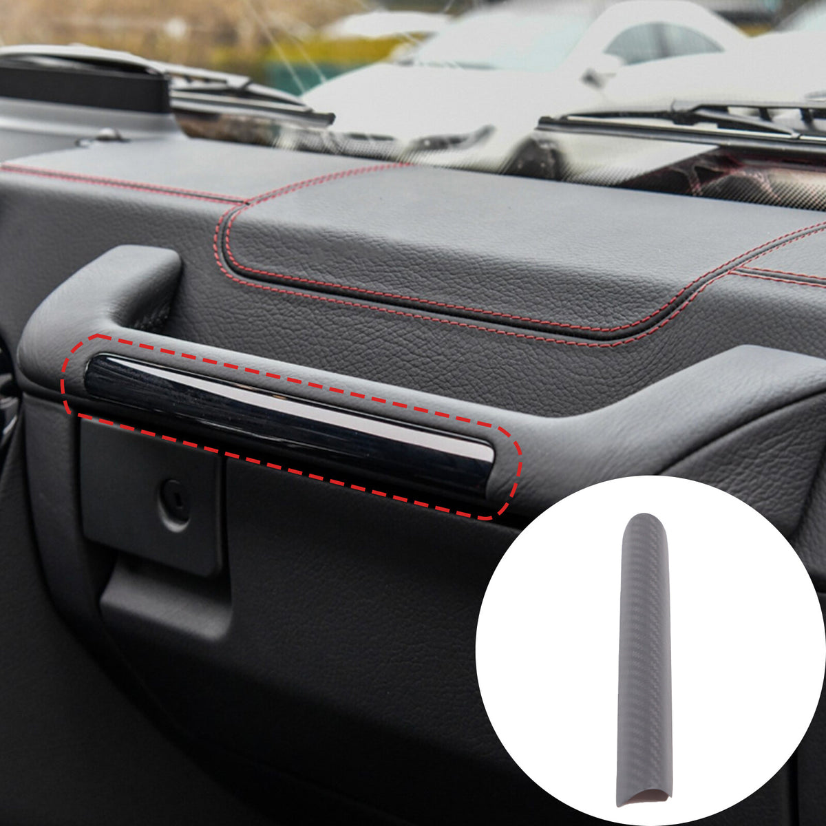 Matte Carbon Fiber Co-pilot Handle Panel Cover For Benz G-Class W463 G500 07-18 2