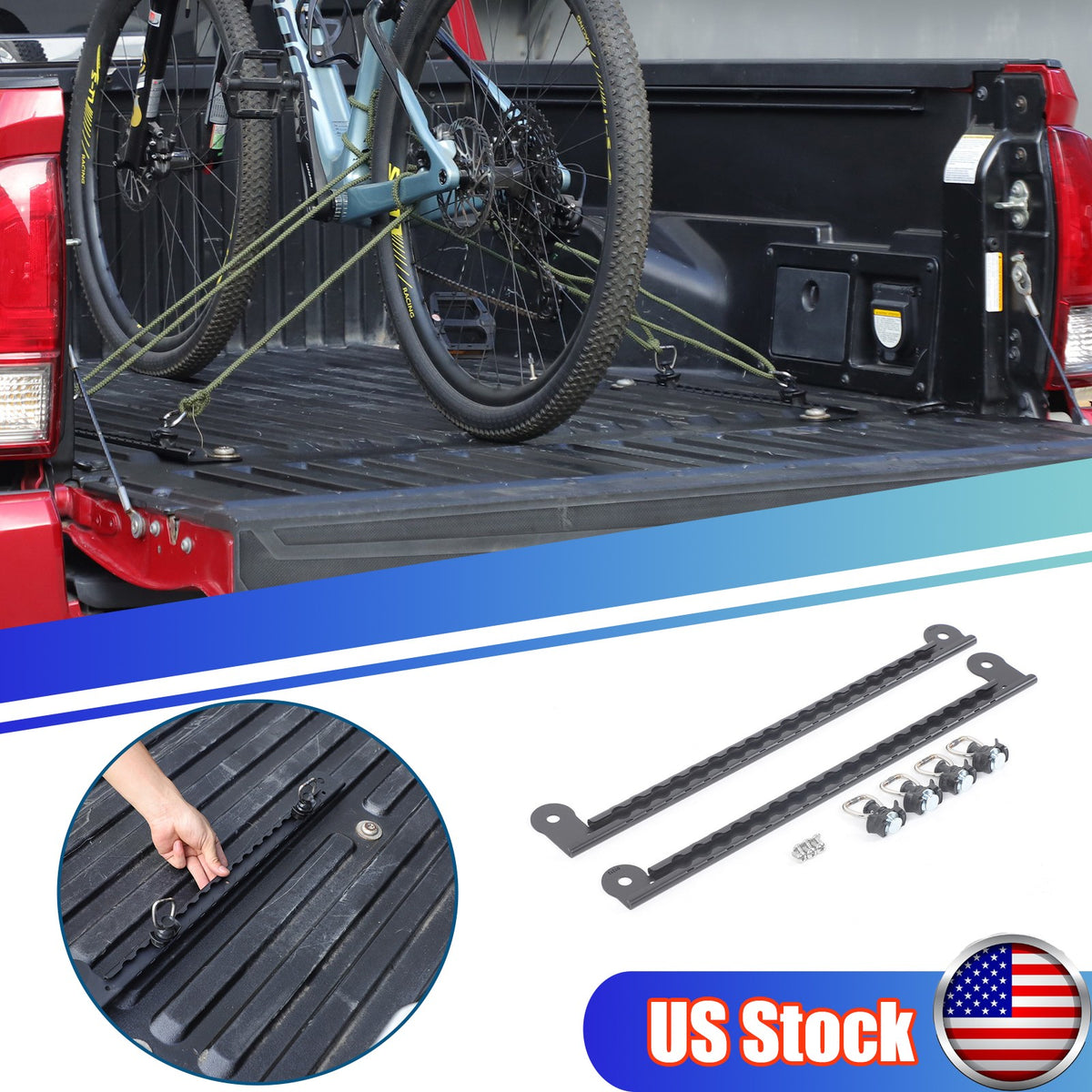 Carbon Steel Bed Side Extension Slot Trim For Toyota Tacoma 2016-2022 US 1