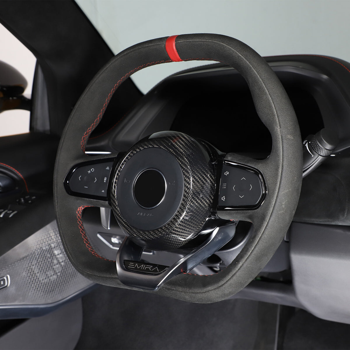 Real Carbon Fiber Steering Wheel Center Surround Cover For Lotus EMIRA 22-25 US 22