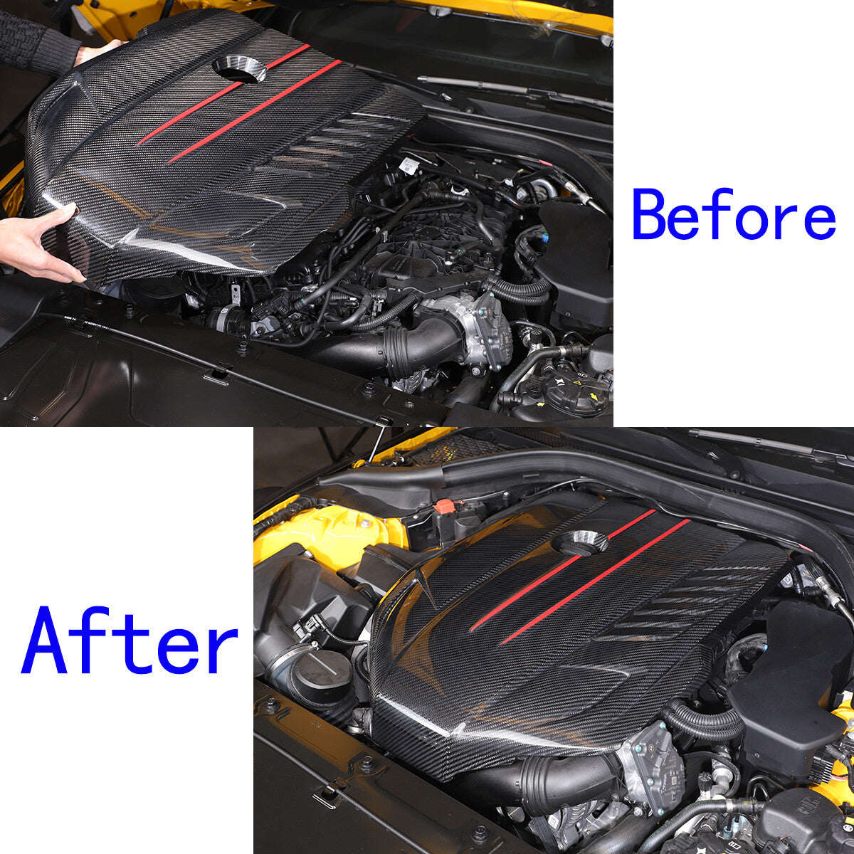 Real Carbon Fiber Replacement Front Engine Cover Shield For Toyota Supra 19-24 10