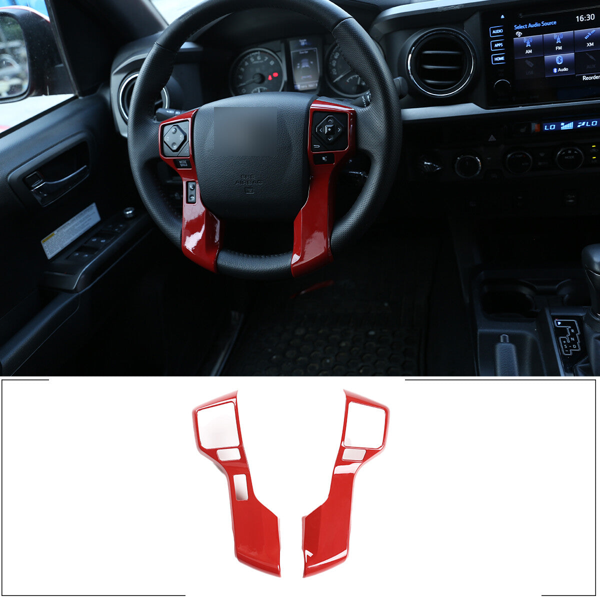 Sports Red ABS Interior Decoration Cover Trim Kit For Toyota Tacoma 2016-2022 US - Styles 1-5 1