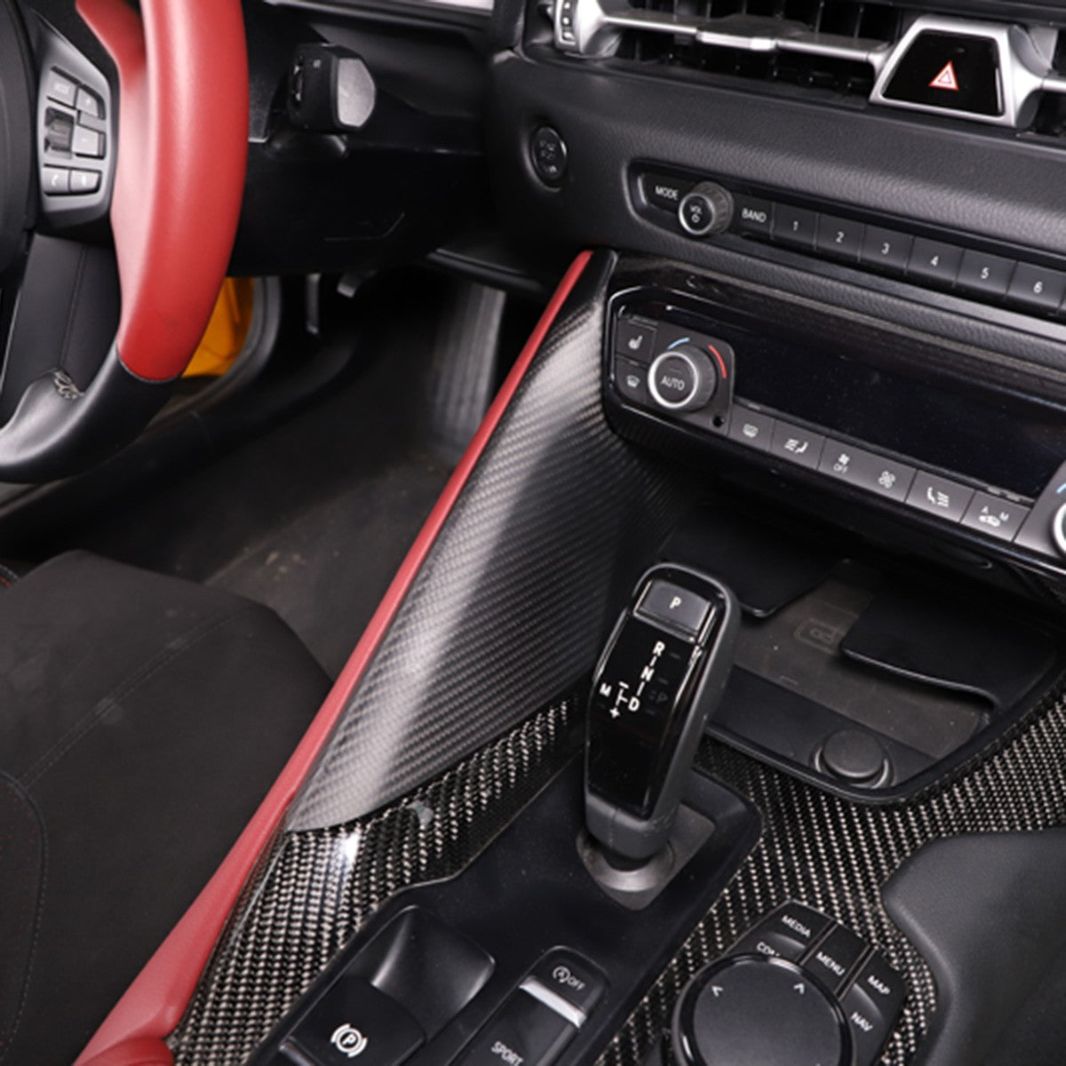 Matte Real Dry Carbon Fiber Center Console Side Panel Trim For GR Supra 2019-24 7