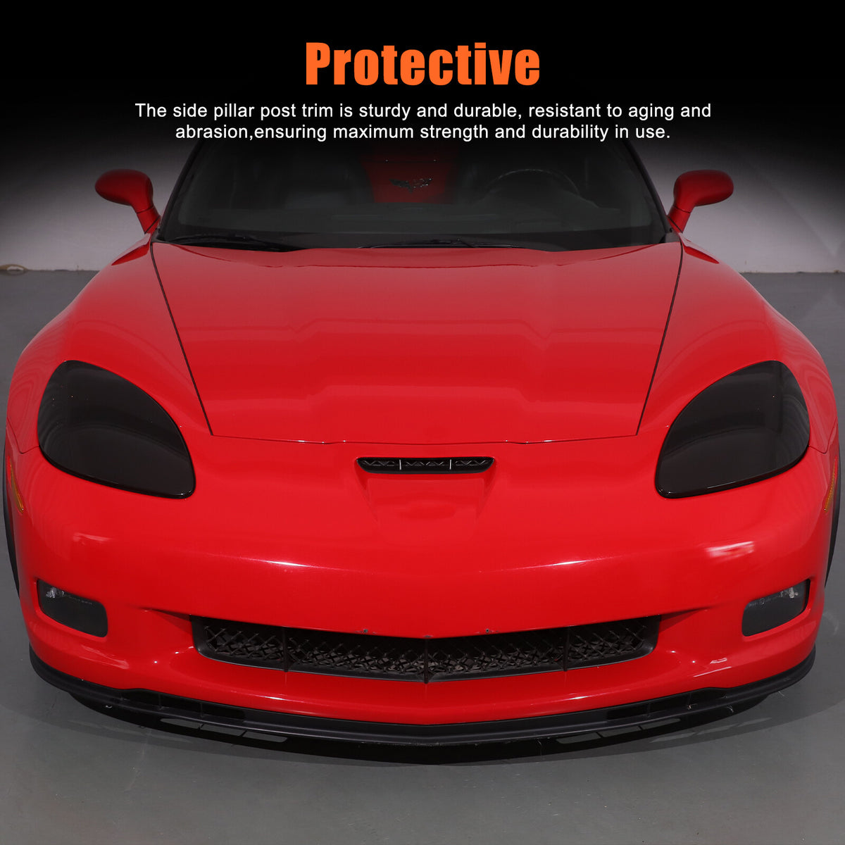 Transparent Gray Smoked Front Headlight Blackout Trim For Corvette C6 2005-2013 24