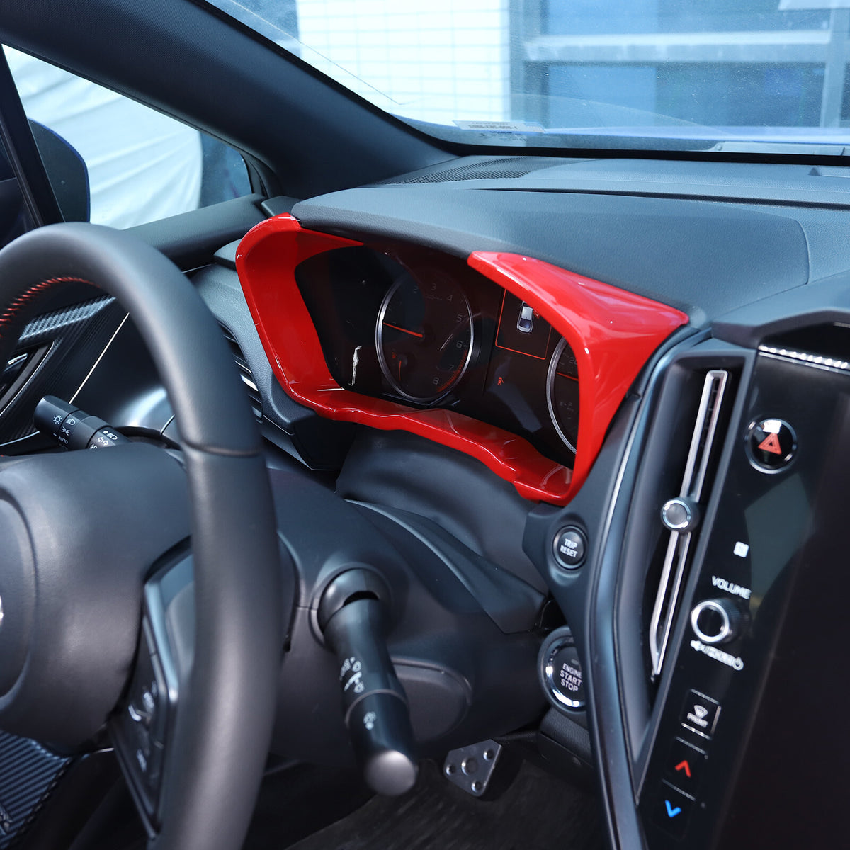 ABS Red Dashboard Instrument Tachometer Frame Trim Cover For Subaru WRX 2022-23 10